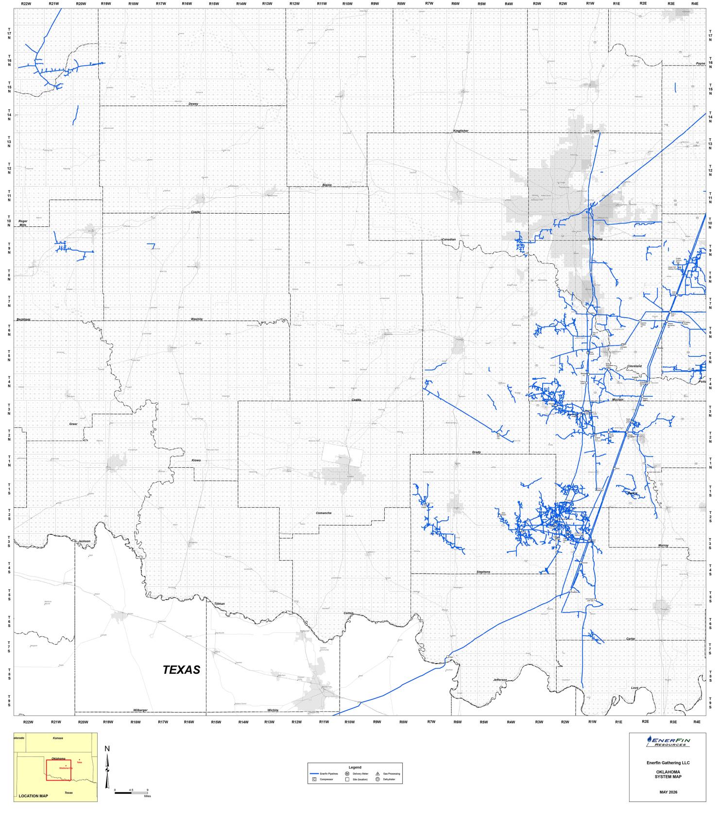 Map of Oklahoma West operations